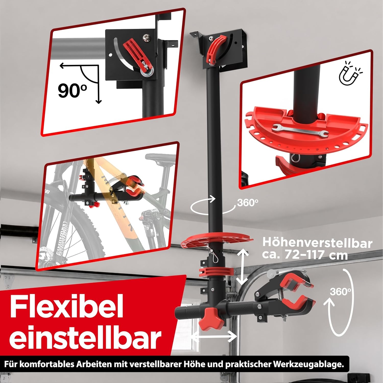 Ruimtebesparende Fietshouder Plafond - Hoogteverstelbaar - 30kg - 34% Korting