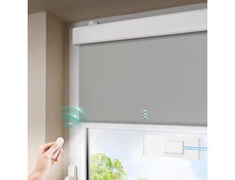 Elektrisch Rolgordijn Grijs (90x200cm) met Zonnepaneel & Afstandsbediening | -34%