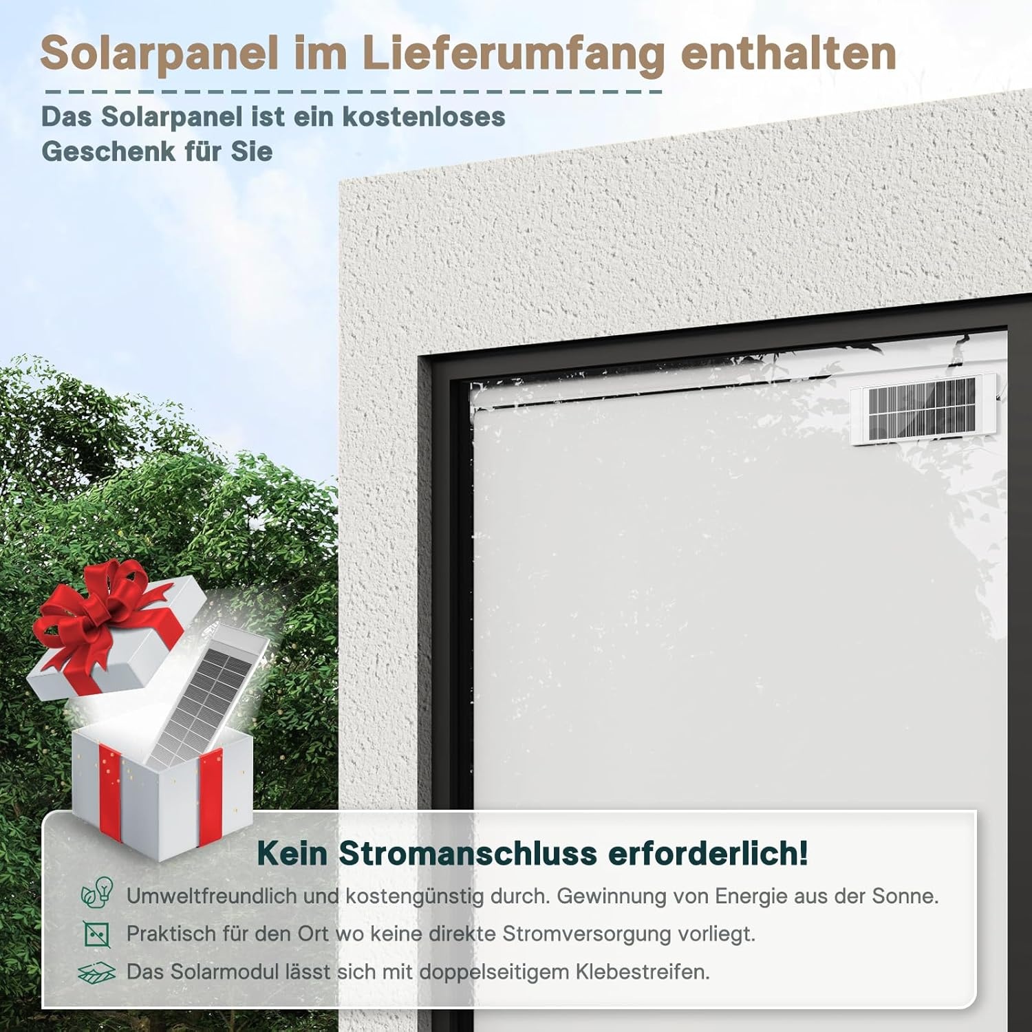 Elektrisch Rolgordijn Grijs (90x200cm) met Zonnepaneel & Afstandsbediening | -34%