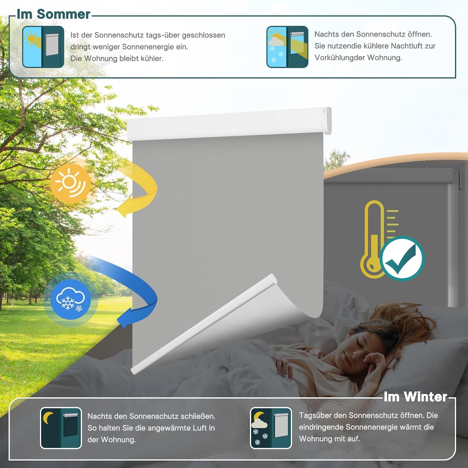 Elektrisch Rolgordijn Grijs (90x200cm) met Zonnepaneel & Afstandsbediening | -34%