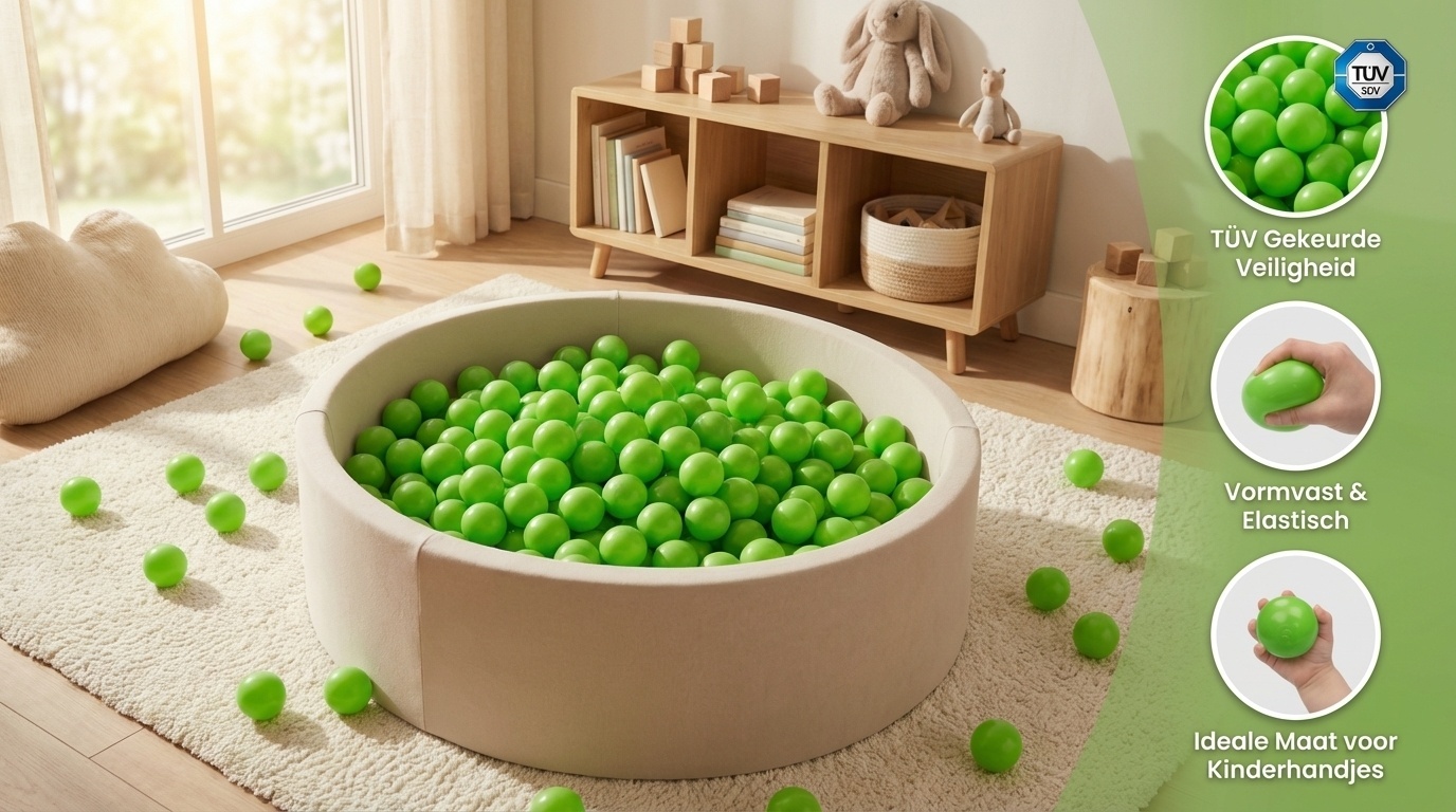 Groene Ballenbakballen 70mm - 300 Stuks - 50% Korting