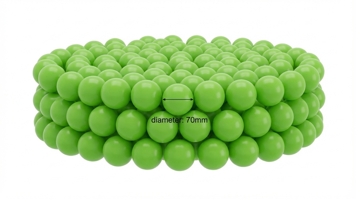 Groene Ballenbakballen 70mm - 300 Stuks - 50% Korting