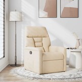 Verstelbare Beige Microvezel Fauteuil - 47% Korting