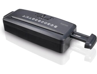 Hama Documentvernietiger „Mini S6” (documentversnipperaar 6 vellen 80 g) (80 g), papierversnipperaar, veiligheidshredder P1, 72 dB, M/A Auto, retourfunctie, retourfunctie, past op papiermanden) zwart