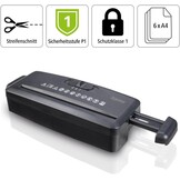 Hama Documentvernietiger „Mini S6” (documentversnipperaar 6 vellen 80 g) (80 g), papierversnipperaar, veiligheidshredder P1, 72 dB, M/A Auto, retourfunctie, retourfunctie, past op papiermanden) zwart