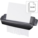 Hama Documentvernietiger „Mini S6” (documentversnipperaar 6 vellen 80 g) (80 g), papierversnipperaar, veiligheidshredder P1, 72 dB, M/A Auto, retourfunctie, retourfunctie, past op papiermanden) zwart