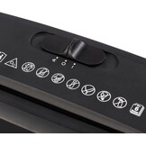 Hama Documentvernietiger „Mini S6” (documentversnipperaar 6 vellen 80 g) (80 g), papierversnipperaar, veiligheidshredder P1, 72 dB, M/A Auto, retourfunctie, retourfunctie, past op papiermanden) zwart