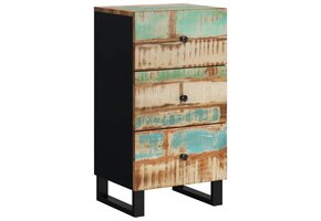 Gerenoveerd Dressoir met 3 Lades (40x33,5x75 cm) - Gerecycled Hout & IJzer (54% Korting)