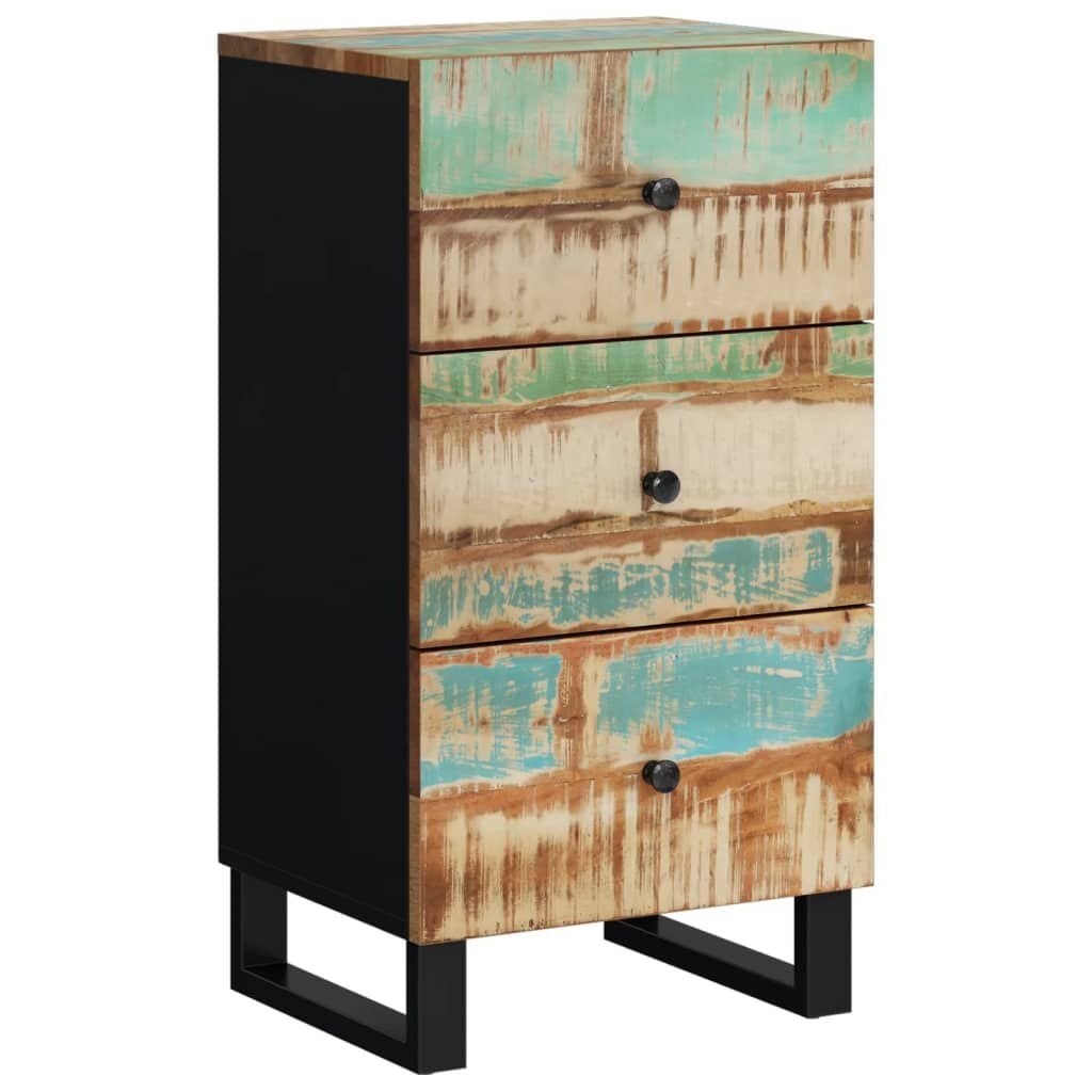 vidaXL Dressoir met 3 lades 40x33,5x75 cm massief gerecycled hout