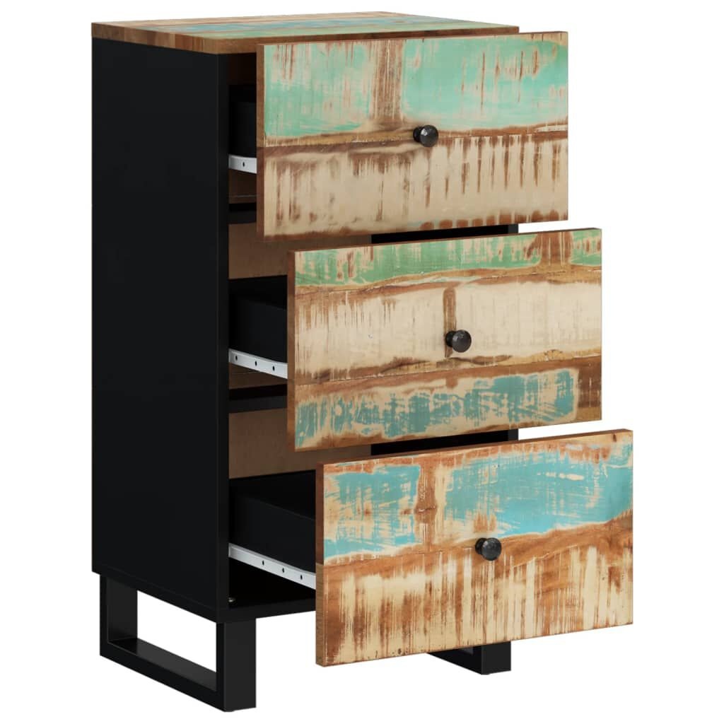 vidaXL Dressoir met 3 lades 40x33,5x75 cm massief gerecycled hout