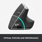 Logitech MX Vertical Ergonomische Muis - Draadloos - Zwart