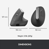 Logitech MX Vertical Ergonomische Muis - Draadloos - Zwart