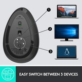 Logitech MX Vertical Ergonomische Muis - Draadloos - Zwart