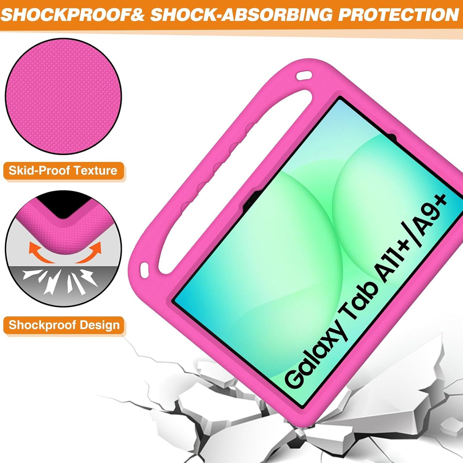 Kindvriendelijke Beschermhoes Samsung Tab A9 Plus 11" Roze - 70% Korting