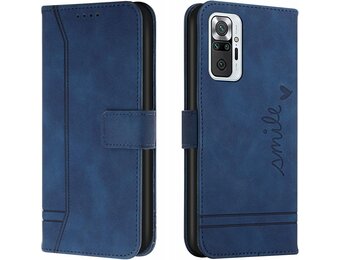 Trugox Xiaomi Redmi Note 10 Pro Flip Hoesje met Kaartenvak - Blauw