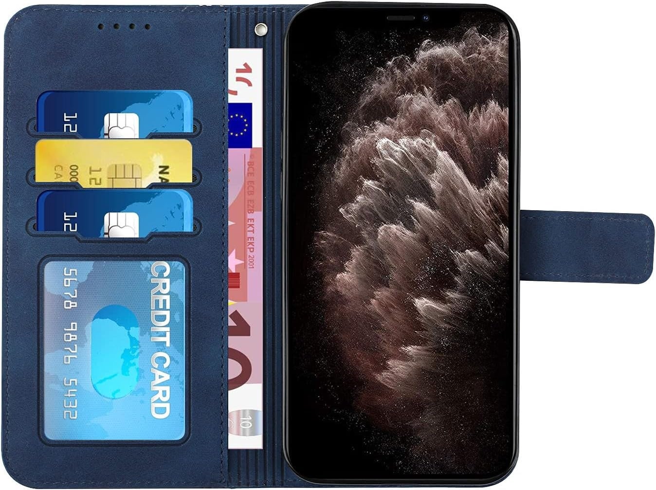 Trugox Xiaomi Redmi Note 10 Pro Flip Hoesje met Kaartenvak - Blauw