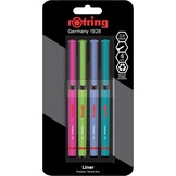 rOtring Liner fijnschrijvers | 0.4 mm | Kleurpennen voor schrijven en tekenen | Verpakking zonder plastic | Verschillende leuke kleuren | 4 stuks