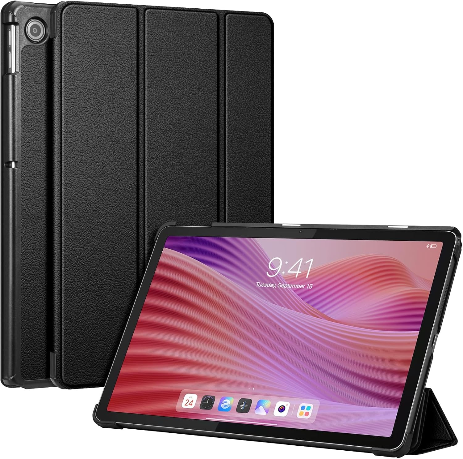 FINTIE Beschermhoes voor Lenovo Tab 10,1 inch 2025 (TB311FU, TB311XU), harde hoes, dun en licht, opvouwbaar, zwart
