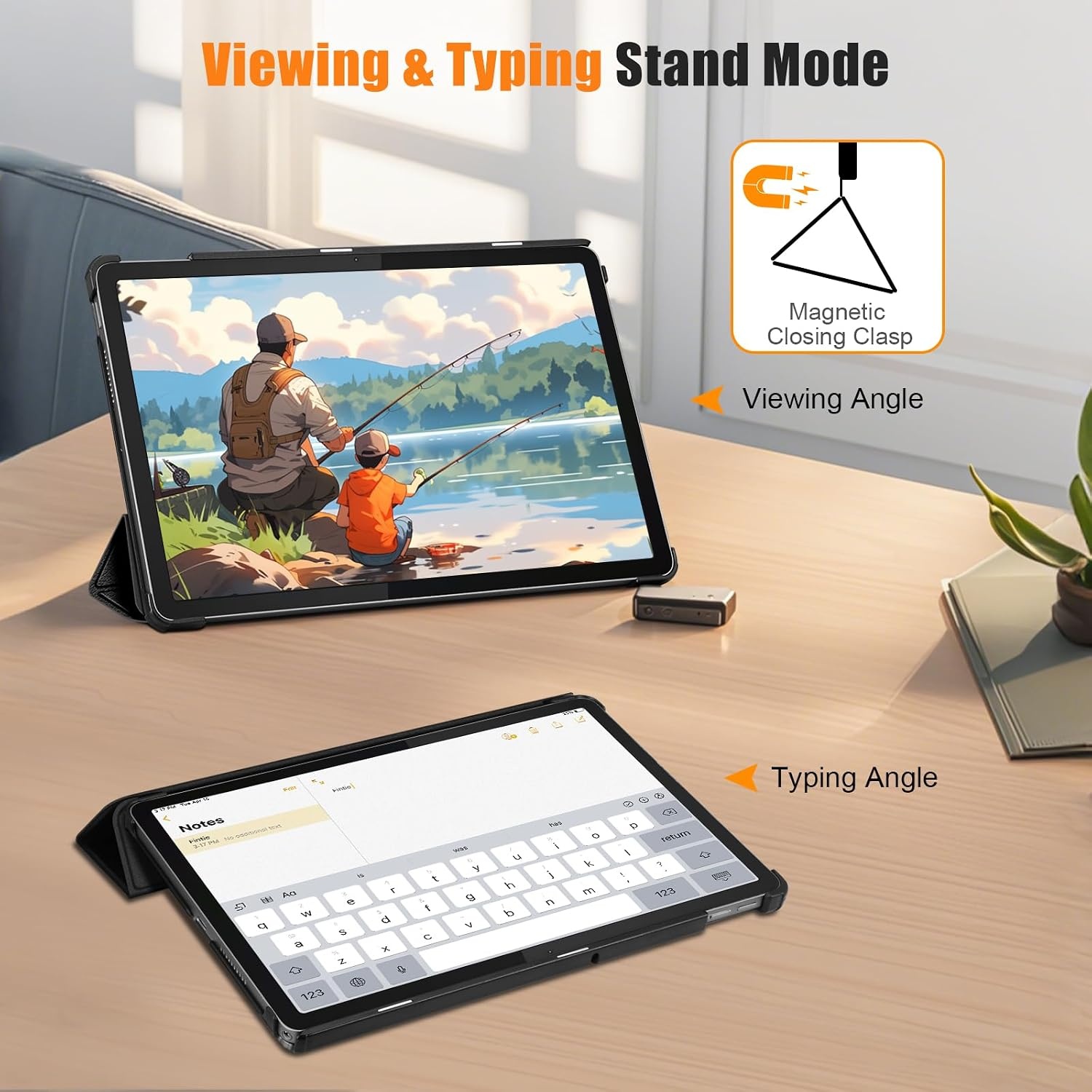 FINTIE Beschermhoes voor Lenovo Tab 10,1 inch 2025 (TB311FU, TB311XU), harde hoes, dun en licht, opvouwbaar, zwart