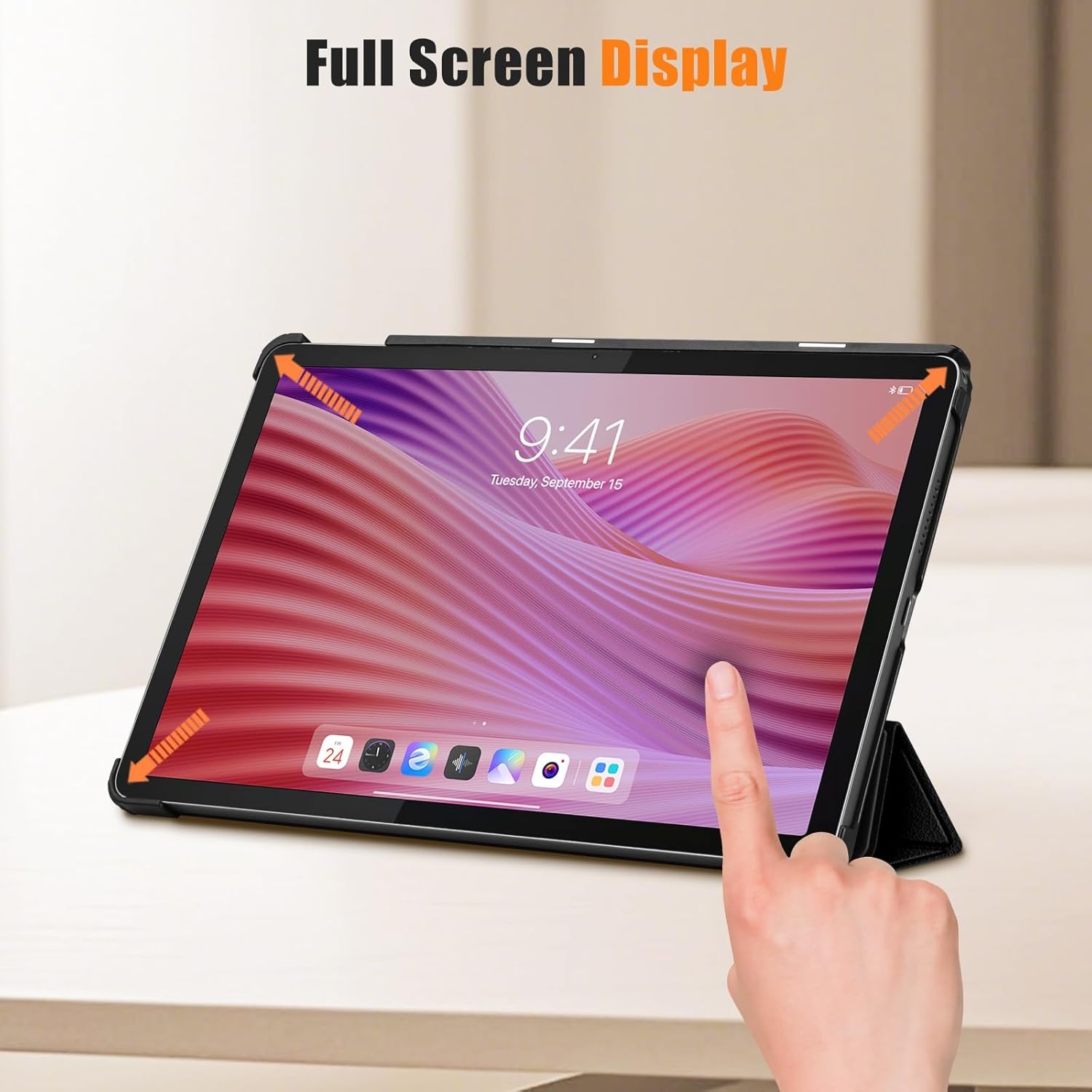 FINTIE Beschermhoes voor Lenovo Tab 10,1 inch 2025 (TB311FU, TB311XU), harde hoes, dun en licht, opvouwbaar, zwart