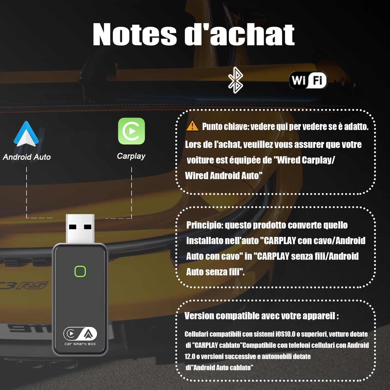 Draadloze CarPlay/Android Auto Adapter - 56% Korting!