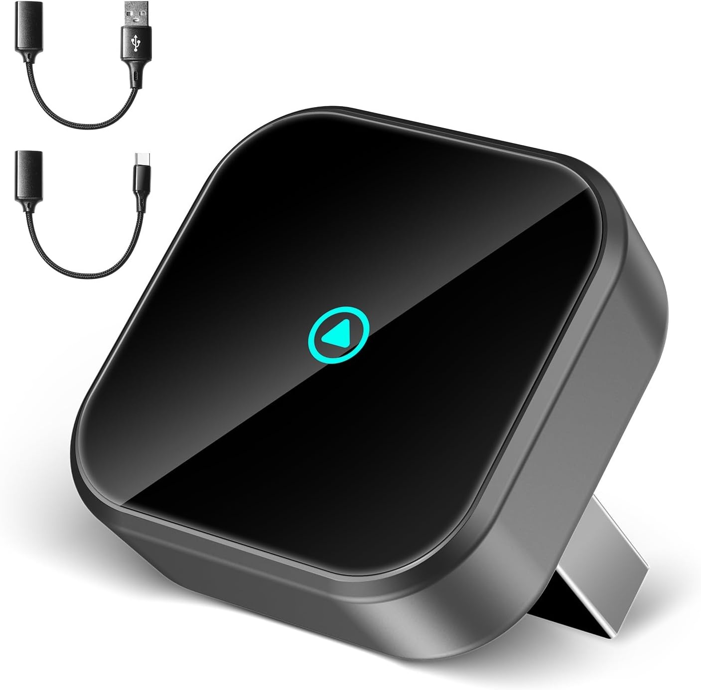 Draadloze CarPlay Adapter voor iPhone - Plug and Play - USB-A & USB-C - Grijs