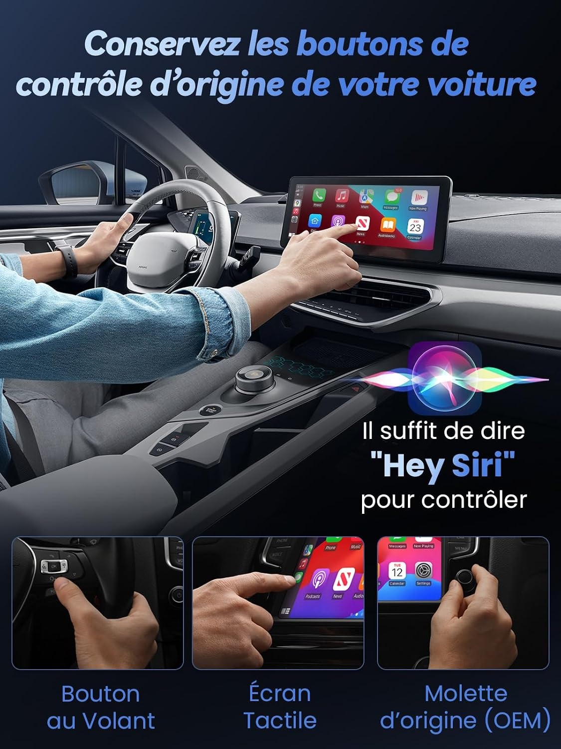 Draadloze CarPlay Adapter voor iPhone - Plug and Play - USB-A & USB-C - Grijs