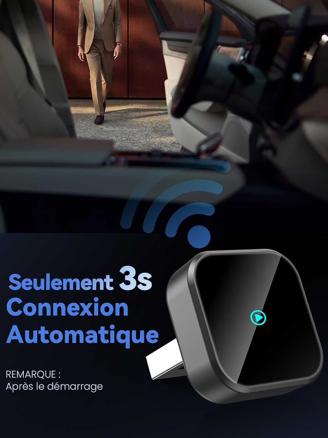 Draadloze CarPlay Adapter voor iPhone - Plug and Play - USB-A & USB-C - Grijs