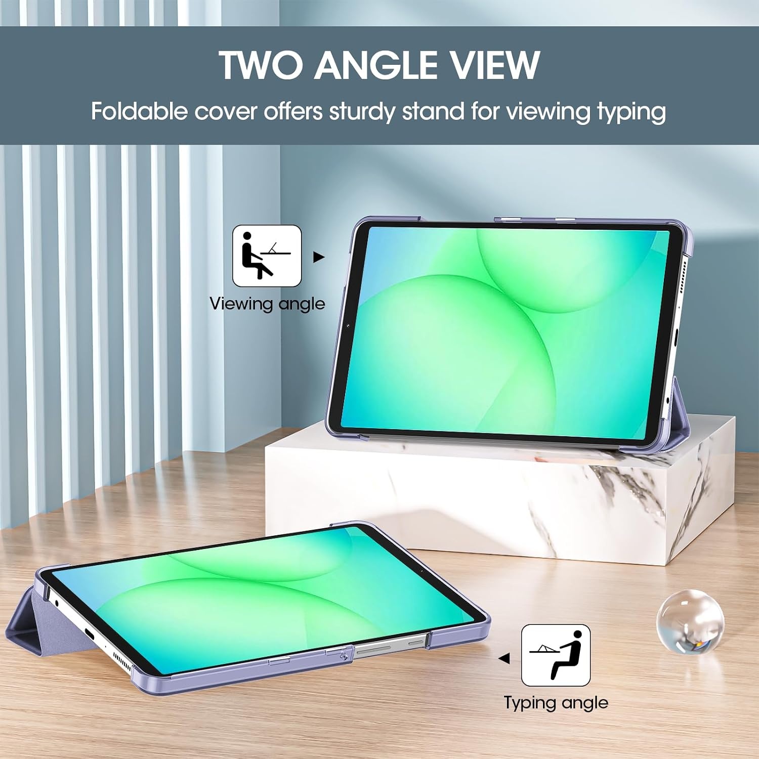 55% Korting: Paarse Tablethoes voor Samsung Galaxy Tab A9 8.7" | Lichtgewicht & Magnetische Sluiting