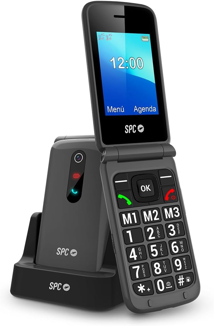 SPC Stella 3 Seniorentelefoon 4G - Zwart - Met noodknop en oplaadstation