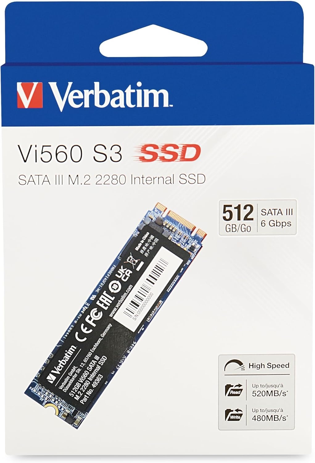 Verbatim Vi560 S3 M.2 SSD 512 GB