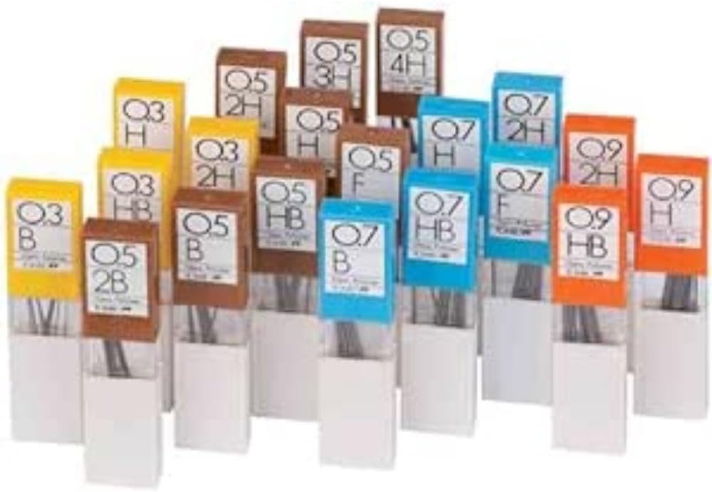 Tombow EX-03P-HB Navullingen voor vulpotlood met punt 0,3 mm, hardheid HB, 12 stuks