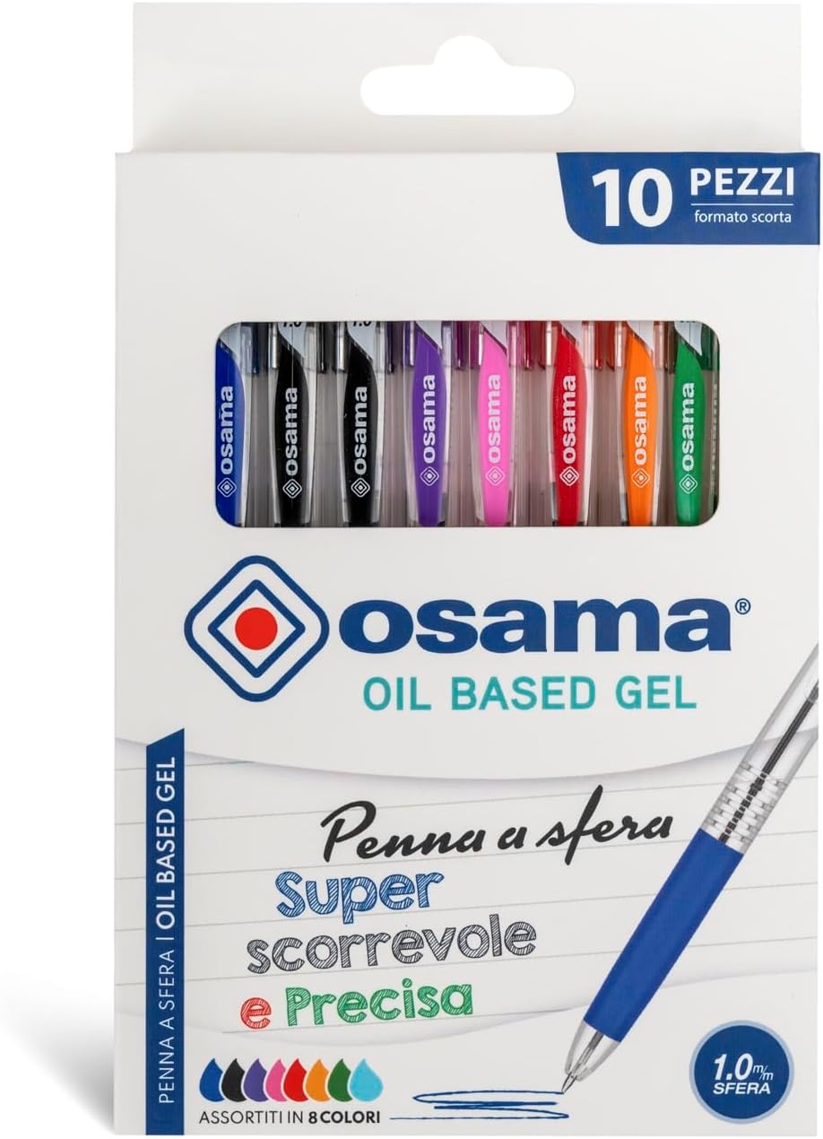 Osama OBG Gelschrijvers - 10-delige set - 1,0 mm - Diverse kleuren