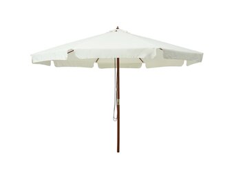 vidaXL Parasol met houten paal 330 cm zandwit