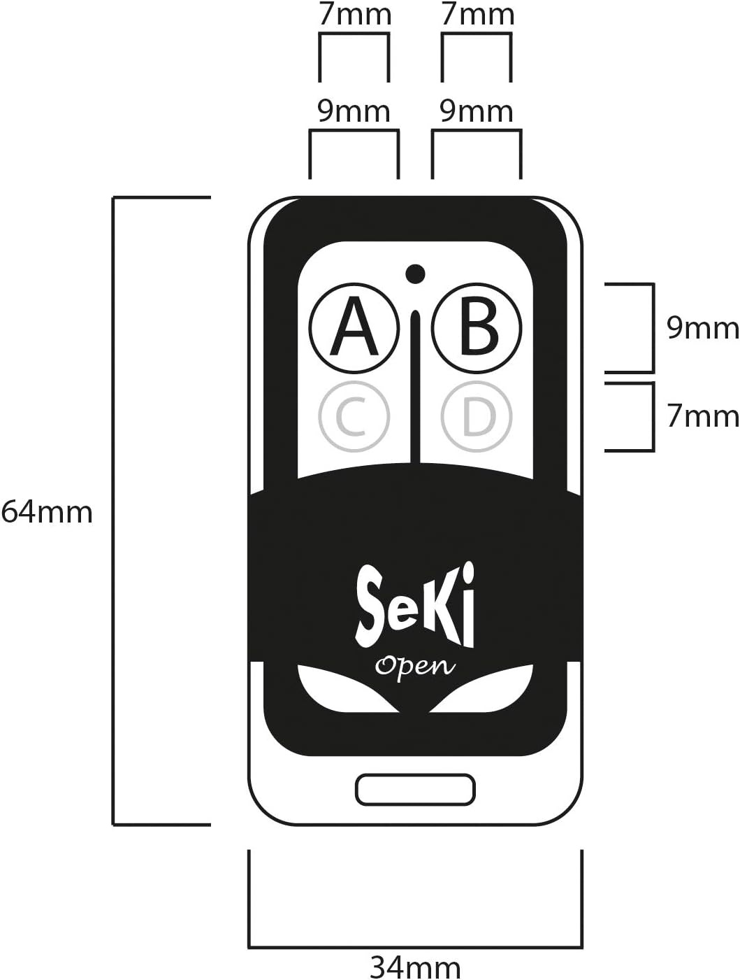 SeKi Open 4 Universele Garage Afstandsbediening - 433,92 MHz - 4 Kanalen