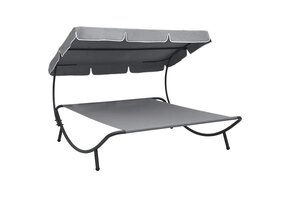 Luxe loungebed met luifel grijs - 34% korting