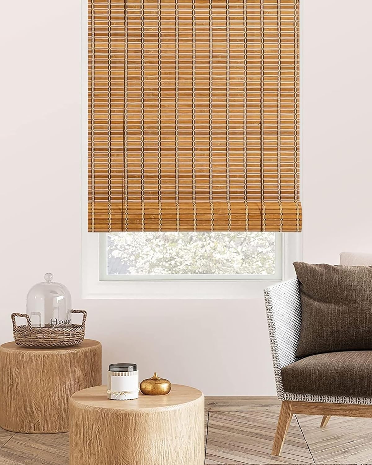 Retro Bamboe Rolgordijn Bruin 110x160 cm - 60% Korting