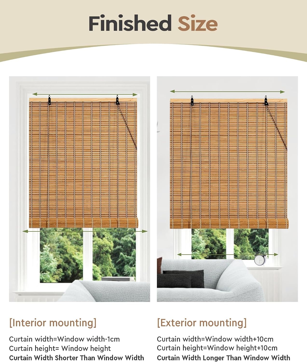Retro Bamboe Rolgordijn Bruin 110x160 cm - 60% Korting