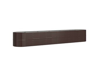 vidaXL Plantenbak 440x80x68 cm gepoedercoat staal bruin