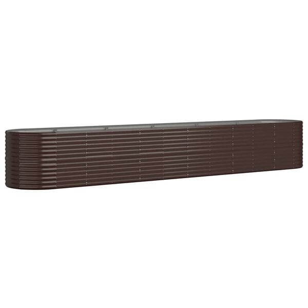 vidaXL Plantenbak 440x80x68 cm gepoedercoat staal bruin