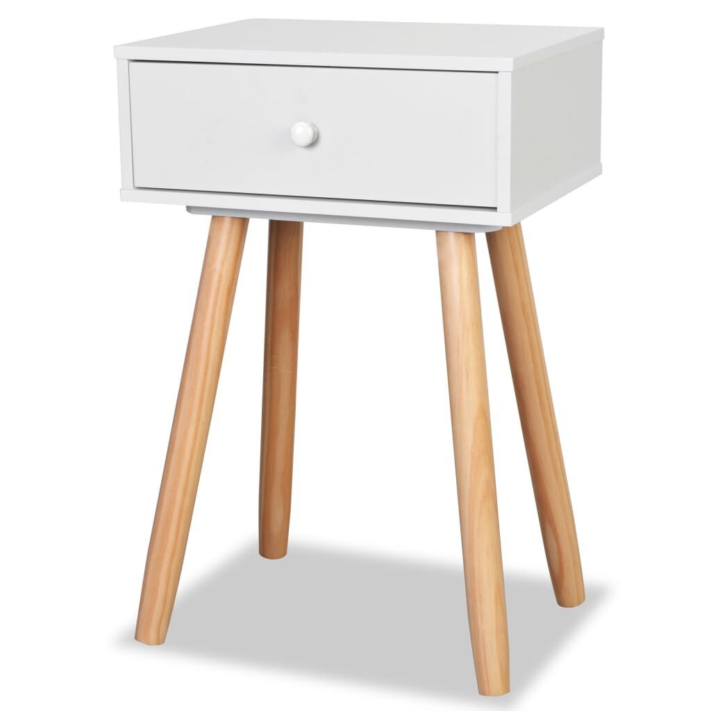 vidaXL Nachtkastjes 2 st 40x30x61 cm massief grenenhout wit