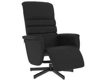 Verstelbare fauteuil met voetensteun - Kunstleer Zwart - 47% Korting!