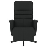 Verstelbare fauteuil met voetensteun - Kunstleer Zwart - 47% Korting!