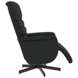 Verstelbare fauteuil met voetensteun - Kunstleer Zwart - 47% Korting!