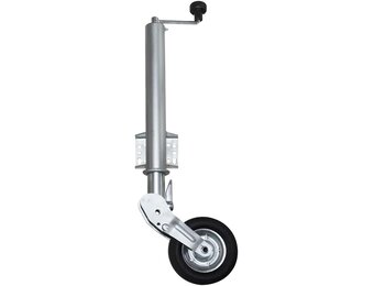 Steunwiel 500 kg voor aanhanger, Ø 60 mm, steunwiel voor zware belasting, wiel 200 x 50 mm, aanbouwwagen, opbouwhulp voor caravans, aanhangers