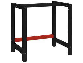 vidaXL Werkbankframe 80x57x79 cm metaal zwart en rood