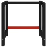vidaXL Werkbankframe 80x57x79 cm metaal zwart en rood