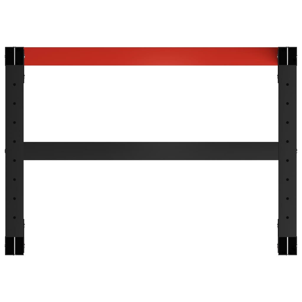 vidaXL Werkbankframe 80x57x79 cm metaal zwart en rood