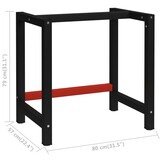 vidaXL Werkbankframe 80x57x79 cm metaal zwart en rood