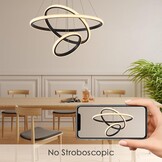 Nowoczesna Lampa Wisząca LED 45W Czarna 50CM Przyciemniana z Pilotem Regulowana Wysokość Lampa Sufitowa do Jadalni Salonu Kuchni Biura Kreatywna Wisząca Sypialni（Złota ）